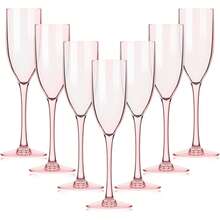 4-Pack Acrylic Champagne Flutes, Unbreakable Wine Glasses, Cocktail Beverage Cups, Durable And Stackable, Ideal For Parties, Hotels, Engagements, Weddings, Baby Showers, Valentine's Day, Ramadan, Anniversaries, Holidays, Picnics - Multicolor - View 2