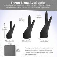 Digital Drawing Glove: 3-Layer Rejection, Two-Finger Artist Glove Drawing Tablet,, Paper Sketching, Fits Left And Right Hand, Includes Cleaning Cloth (2-Pack, Medium, Black) - Midnight Ink - View 8