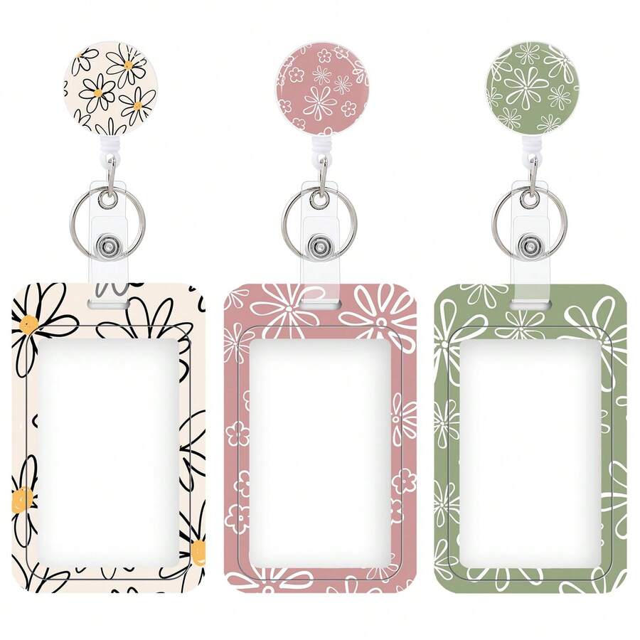 1 Pc Duty Badge Holder With Retractable Reel,ID Badge Holder Key Card Work Badge Clip For Nurse Teacher Student Office Women Men - 彩色 - 查看 1