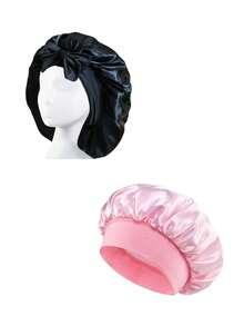 1/2件女士松紧带丝缎睡帽/化妆帽/日常用发帽，丝绸帽，缎帽 - 彩色 - 查看 9