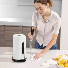 Simplehuman Standing Paper Towel Holder With Spray Pump, Brass Stainless Steel - 黑色不鏽鋼 - 查看 4