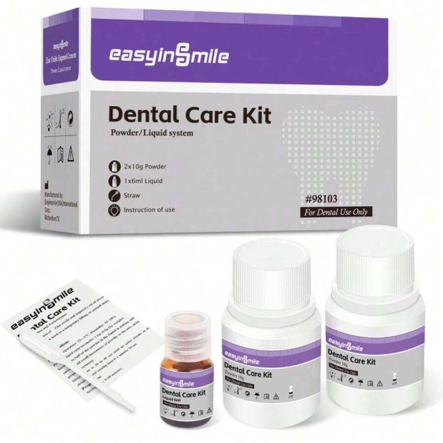 Tooth Repair Kit, Dental Cement Zinc Oxide Eugenol For Filling Chipped Broken Teeth, Missing Tooth Replacement, Dental Care Kit For Crown & Bridges,20038615 - Multicolor - View 1