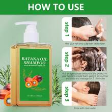 Batana Oil Shampoo,Champú Batana con Extracto de Romero para nutrir el cabello, champú para dar volumen y proteger el cabelludo-300ml - Verde - Ver 4
