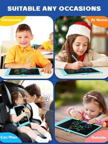 RSP Tableta de escritura LCD de 10 pulgadas, pizarra de dibujo, tableta de garabatos para niños, pizarra de escritura a mano, pizarra de escritura electrónica, adecuada para niños y niñas de 3 a 8 años, incluye bolígrafo y cuerda, pantalla borrable para reutilizar, suministros de aprendizaje de dibujo y escritura para el hogar, regalo para niños y niñas, cumpleaños, Halloween, Navidad - Multicolor - Ver 4