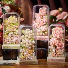 500+ piezas de cubiertas decorativas de flores cuadradas hechas a mano, adecuadas para flores de rosa en el Día de San Valentín, flores de orquídea, flores de clavel en el Día de Acción de Gracias, flores de jazmín
