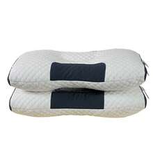 2 Almohadas Ergonómicas para Dormir de Costado, con Soporte Cervical Cómodo, Hechas de Tejido de Alta Calidad, Suaves, Transpirables y Cómodas, Lavar a Baja Temperatura. No Utilizar Bleca. Secar al Aire. No Planchar. - Blanco - Ver 10