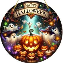 2D Flat, 1pc Vintage Halloween Pumpkin & Ghost Catcher Light, 2D Flat Acrylic Sign Plate, Suitable For Bar, Living Room, Party, Office Decor, Window, Porch, Wall Home Hanging Home Decor Room Decor Halloween Decor