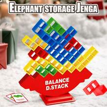 Juego de equilibrio y apilamiento navideño, juego interactivo para padres e hijos, juego de construcción de torres de equilibrio, juego de rompecabezas de torre de equilibrio, juego de fiesta navideña, regalo de Halloween, regalo de Navidad - Multicolor - Ver 2