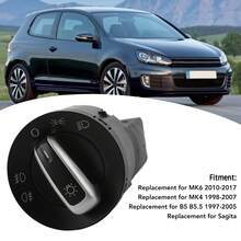 Perilla Luces Euroswitch Vw Jetta A4 Clasico Polo Vento Golf - Negro - Ver 3