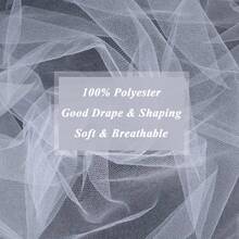 1 件，50 米优雅白色雪纺薄纱面料 - 可用于制作各种尺寸的浪漫拱门和悬挂装饰，适用于订婚、婚礼、情人节和其他场合 - 也适用于户外庆典、新娘派对、宴会和招待会、婚礼装饰；营造浪漫氛围；透明涤纶材质，婚礼装饰 - 白色 - 查看 12