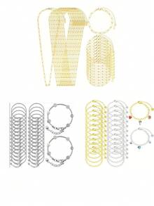 21 件/20 件/10 件不锈钢链项链和手链 DIY 珠宝制作套件，混合工艺组件适用于项链和手链，蛇链吊坠配心形龙虾扣和延长链，非常适合女性 DIY 珠宝 - 彩色 - 查看 11