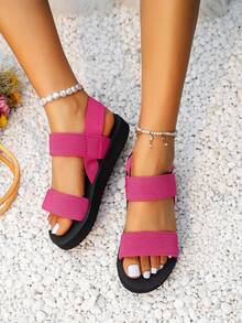 Women's Fashion Vacation Style Outdoor Sandals, Criss-Cross Strap Slippers, Beach Hawaii Style Shoes, Suitable For Autumn & Summer