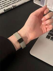 1条硅胶表带，兼容 42mm、38mm、40mm、41mm、44mm、45mm、46mm、49mm，时尚智能手表替换表带，适用于Series Ultra2、Ultra SE2、SE 11、10、9、8、7、6、5、4、3、2、1，男女通用，是理想的返校礼物 - 岩石灰 - 查看 5