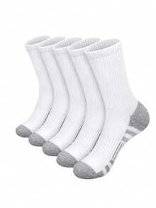 60pcs/50pcs Comfortable Sports Tennis Socks For Men, Suitable For Outdoor And Casual Wear, All Season, White Antibacterial Odor-Resistant Moisture-Wicking Athletic Socks, Thick And Comfortable For Daily Wear, Unisex Casual Socks, Cute Socks, Girls Socks, Autumn/Winter & Spring/Autumn, Mesh Details, Channeling Design, Moisture-Wicking, Soft And Smooth, Suitable For Holidays, Sports, Casual, Business And Daily Wear, Can Be Worn Year-Round, 40pcs/30pcs/24pcs/20pcs/16pcs/12pcs/10pcs/8pcs/6pcs/4pcs/2pcs - Multicolor - View 10