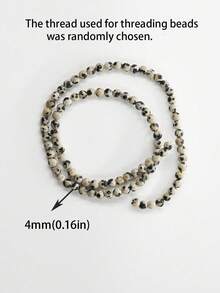 1串天然达尔马提亚碧玉圆珠，能量疗愈宝石散珠，DIY首饰制作，适用于手链、项链，尺寸：4毫米、6毫米、8毫米、10毫米 - 彩色 - 查看 12