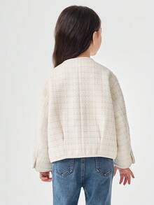 Balabala 年轻女孩冬季粗花呢夹克，时尚年轻女孩外套，可爱又