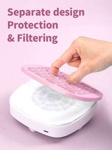 Nail Duster Collector, Nail Dust Collector For Acrylic Nails, Nail Dust Fan Nail Cleaner For Manicure - Nail Vacuum Cleaner Powerful Dust Extractor Low Noise,Gel Nails Polishing Salon Home Use,Pink - 粉色 - 查看 3
