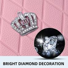 2 cojines para asiento de coche con coronas rosas y diamantes artificiales - Rosa - Ver 5