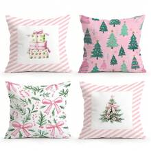 4pcs Christmas Gift Pattern Printed Pillow Case Set - Multicolor - View 14