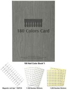 120/180 Colors Magnetic Nail Polish Display Book, Detachable Color Swatch Palette, High-End PU Material Color Card Display Album, Comes With 120/180 Magnetic Card Heads And 1 Piece Of 120/180 Numbered Label, Ideal Choice For Nail Art Design - Multicolor - View 17