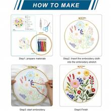 Countryside Floral Series Cross Stitch Embroidery DIY Kit, Beginner Friendly Home Decor Handcraft Material Pack, Living Room Bedroom Wall Art Creative Gift