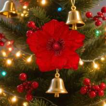 Artificial Christmas Flower Insert Festive Tree Vase Decoration Picks For DIY Craft Wreath Home Holiday Decor - Red - View 5