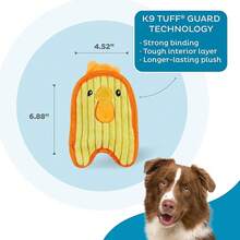 Outward Hound Durablez Minis Stuffing-Free Squeaky Plush Dog Toy For Puppies & Small Dogs - Interactive, Soft Yet Tough, No Mess, Jumbo Squeaker, Long-Lasting Play, Fox - Chicky - Xem 3
