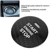- Pegatina para botn de encendido, modificacin de coche, fibra de carbono, cubierta para negro - inicial - Ver 4