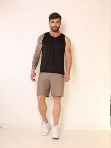Bermuda Shorts Plain Imported Men's Ice Silk Gym Spandex Casual Yoga Shorts Quick Drying Fat Plus-Size G1 G2 G3 G4 - 淺棕色 - 查看 5
