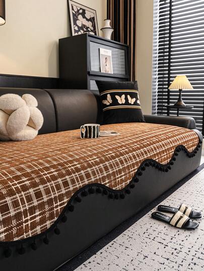 1 chiếc đệm ghế sofa nhung lông nhân tạo, vỏ bọc ghế sofa chống trượt, thảm chống bụi cho thú cưng, thích hợp cho mọi mùa