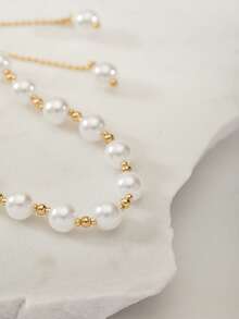 Clariva 女士仿珍珠装饰串珠手链圣诞礼物 - 彩色 - 查看 4