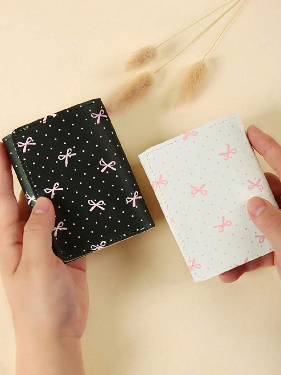 蝴蝶印花简约三折钱包，小众多功能零钱包，卡包 - 均碼 - 查看 1