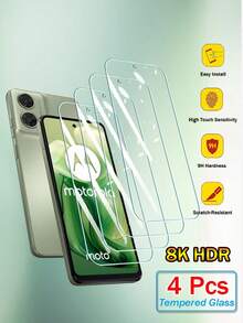 4PCS 2.5D Tempered Glass Compatible With Motorola Edge Moto G Stylus Power Play 2025 2024 2023 G100 Pro G86 G56 G35 G45 G75 G55 G64 G06 G05 G15 G24 G84 G54 G23 G32 G52 G82 G34 G13 G14 G53 G22 G51 G60 G51 G40 G62 G50 G42 G41 G40 G31 G30 G73 G72 G71 E15 E14 E12 E32 E22 E7 E20 Screen Protector 9H HD Clear Glue Protective Glass - 4Pcs Glass - View 45