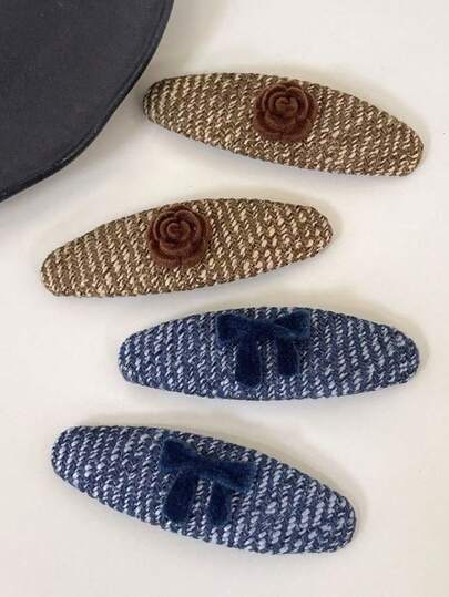 1pc Polyester Casual Bow Hair Clip, Versatile For All Seasons, Bows, Cute, Claw Clips, Hair Claws, Hair Slide, Hair Barrettes