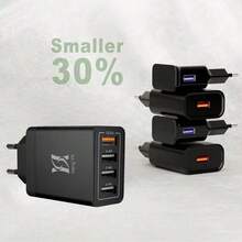 Fast Charging Wall Charger USB Charger, 4Port USB Wall Charger Block, Compact Fast USB Wall Plug Compatible With IPhone17 16 15 14 Max/XR/X, Galaxy, Pixel, Compatible With Almost Any USB Electronic Devices Valentine's Day Gift - EU E Type Plug(220-240V) - View 5