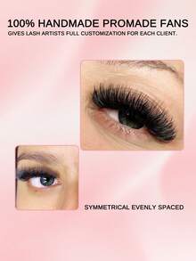 VP 1000 Fans Curl: C/D 10D/12D/14D/16D/20D 0.05mm Loose Fan Mixed Length Slim Medium Base Sharp Pointy Stem Premade Russian Volume Loose Fans Eyelashes Extensions