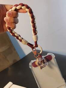 1 件简约编织手机挂绳腕带，耐用防摔手机吊坠，男女通用