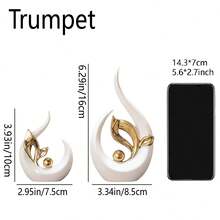 1pc Platinum Home Decor Features Ceramic Statue Abstract Sculpture Center Ornament Mid-Century Modern Dining Table Coffee Table Decor Living Room Tabletop Shelf Dining Room Kitchen, Modern Home Decor For Living Room