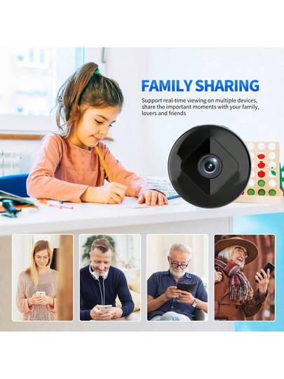 1pc Intelligent Mini Wireless Indoor Security Camera, 1080P HD, Support 2.4G Wi Fi Connection, Night Vision, Voice Intercom, Portable Application Control, USB Power Supply, Rechargeable Lithium Battery, Convenient Installation, Home Monitoring. view 5