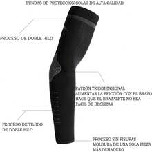 HAKUKU Mangas para Brazos, 3 Pares Alta Elasticidad Fresco, Transpirable, Absorbe el Sudo Mangas de Brazo Seda de Hielo para Hombres y Mujeres Andar en Bicicleta, Conducir, Pescar, - Negro, Gris, Blanco-02 - Ver 12