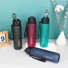 1pc, 25oz Leak-Proof Portable Sports Bottle, With Timestamp, 750ml Plastic Material Cup, Two Options: Straw And Direct Drinking Spout. Suitable Sports And Fitness, Camping, School, Etc. Keep Your Cup Full At Any. As A, Valentine'S Day, Labor Day, Teachers' Day. - 綠色--750毫升 - 查看 4