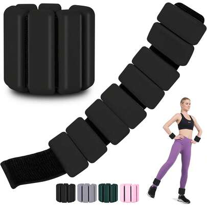 EstiloPolainas Para Tobillos Y MuñEcas, 2Pcs Pesas Tobillo De 0.5 Libra Ajustables, Munequeras Con Peso De Silicona Para Ejercicio, Footing, Yoga, Pilates, Bailando Y Entrenamiento De FuerzaVersióN Mejorada