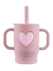 160ml/5.41OZ,100% Silicone Baby Training Cup With Creative Prints Training Cup With Handle And Straw, Anti-Leak Soft Siliconeipple, Easy To Clean Children's Water Cup, Suitable For Babies Over 6 Months)