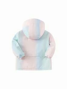 Balabala Girls Hooded Cotton Jacket, Winter Warm Outerwear, Water Resistant, Cute & Versatile - Blue Tint - View 2