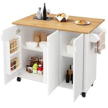 Storage Islands & Carts - White + MDF - View 8