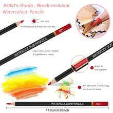 水彩铅笔 - 专业艺术绘画套装 72 支装 - 干湿两用，混合效果精美 - 适合涂色书 - 成人艺术家返校用水溶性铅笔 - 72色水溶彩鉛 - 查看 3