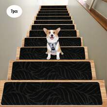 1/7/15 szt. antypoślizgowa mata na schody z samoprzylepnym spodem, antypoślizgowa mata na schody, dywan, schody, dywan, stopnie, antypoślizgowy klej, zmywalna i wielokrotnego użytku, dla osób starszych i zwierząt domowych, dekoracyjne nakładki na schody na każdą porę roku, zimowe ocieplające maty na schody, zapobiegające poślizgowi zwierząt domowych i osób starszych, dekoracyjne wymiary schodów: 20*76 cm / 7,9*29,9 cala - 55*19 cm / 21,65*7,5 cala