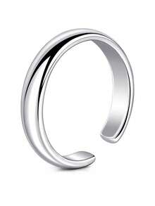 CIZME Nhẫn đeo ngón chân có thể điều chỉnh, thiết kế tối giản dễ thương đính đá Zirconia, trang sức chân mùa hè và đi biển, màu bạc, chất liệu thép không gỉ. - Bạc-2 - Xem 12