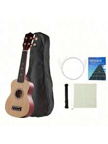 21-Inch Soprano Ukulele With Gig Bag, Strap, Teaching Book, Spare Strings, Pick And Cleaning Cloth Eid Al-Adha Mubarak - Multicolor - View 5