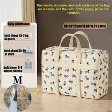 [Large Capacity Packing Cubes] - Thick And Durable Polyester Fabric, Cute Dog Pattern, Foldable, Space-Saving, Handles For Moving Luggage Organizer Bags, Suitable For Travel, Moving, Clothes, Bedding And More Packing Organizer
